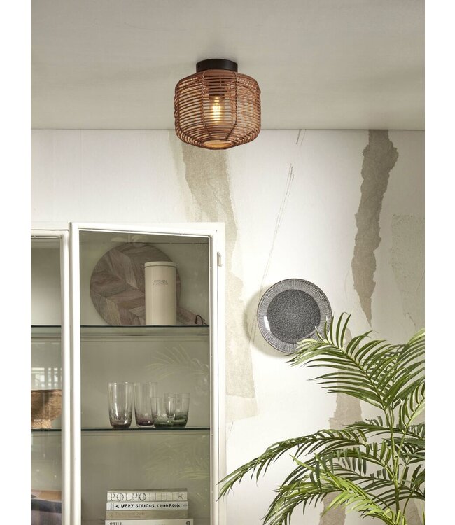 Good&Mojo plafonniere Tanami Rond naturel rotan