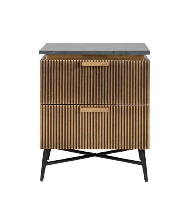 Richmond Interiors Nachtkastje Ironville 2-laden (Gold)