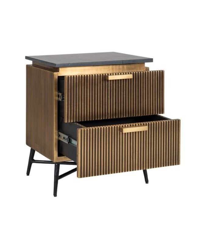 Richmond Interiors Nachtkastje Ironville 2-laden (Gold)