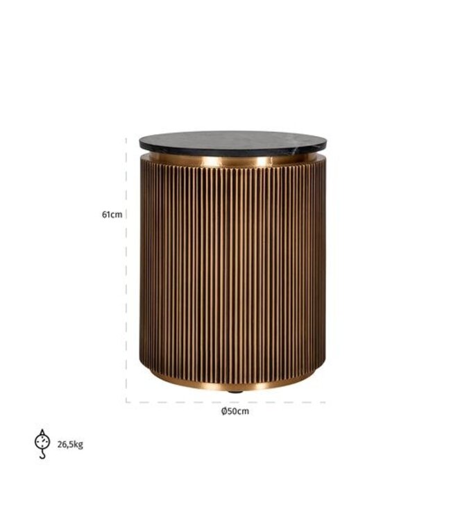 Richmond Interiors Bijzettafel Ironville ø 50 (Gold)