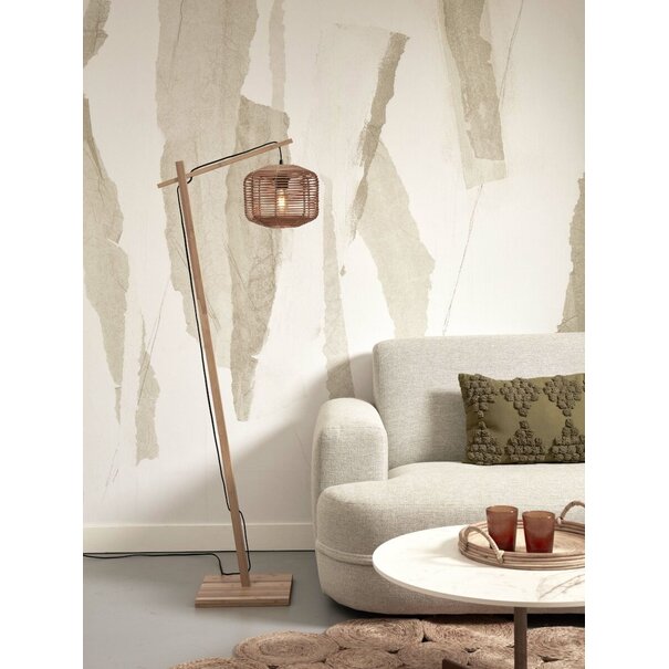 Good&Mojo Good&Mojo vloerlamp Tanami maat S in bamboe naturel, zwart of wit