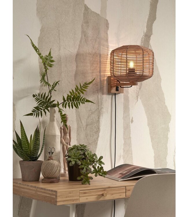 Good&Mojo wandlamp Tanami Bol naturel