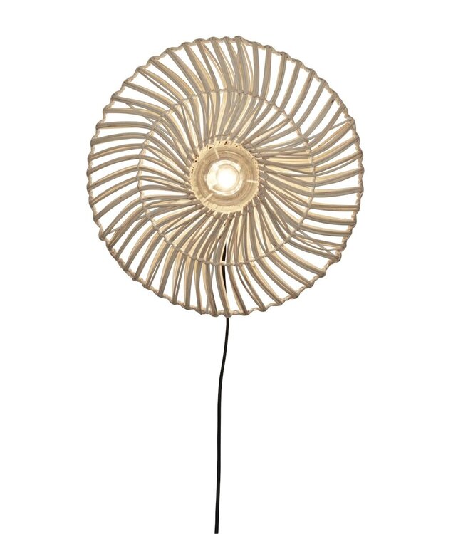 Good&Mojo wandlamp Zanzibar rotan in naturel of wit