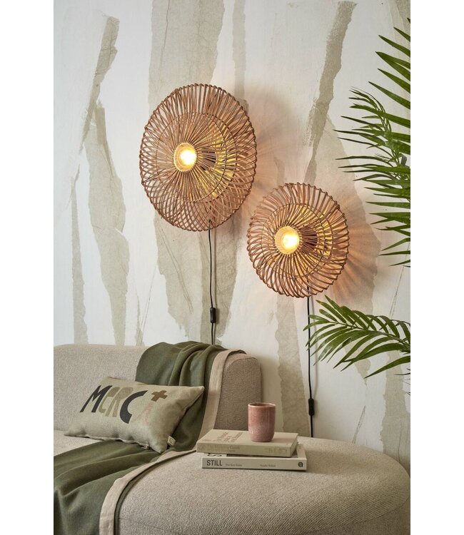 Good&Mojo wandlamp Zanzibar rotan in naturel of wit