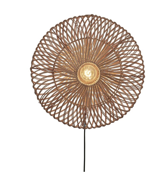 Good&Mojo wandlamp Zanzibar rotan in naturel of wit