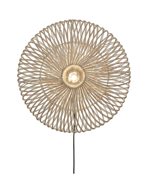 Good&Mojo wandlamp Zanzibar rotan wit
