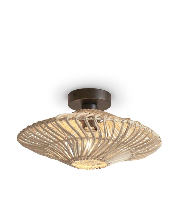 Good&Mojo plafonnière Zanzibar rotan in naturel of wit