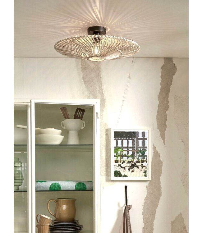 Good&Mojo plafonnière Zanzibar rotan in naturel of wit