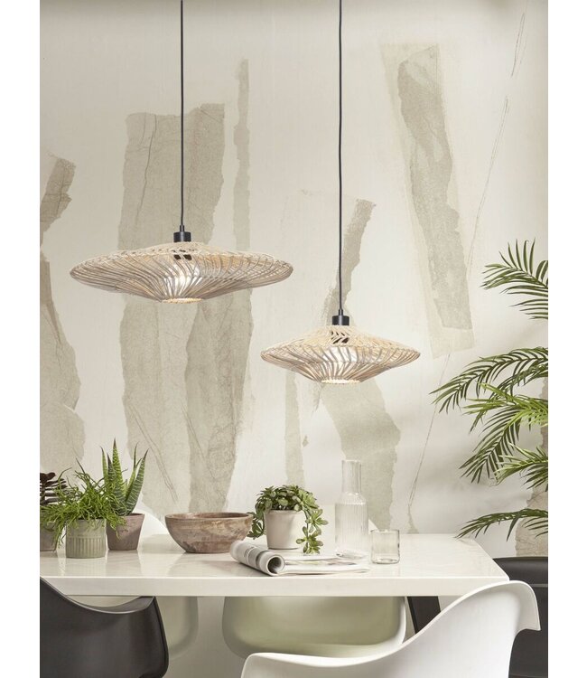 Good& Mojo hanglamp Zanzibar flat in naturel of wit