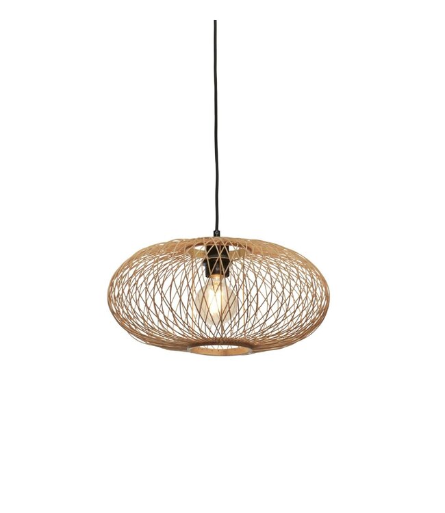 Hanglamp CANGO Elips in bamboe naturel of zwart