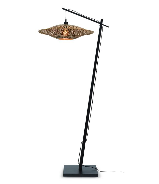 Good&Mojo vloerlamp Bali naturel of zwart met korte arm