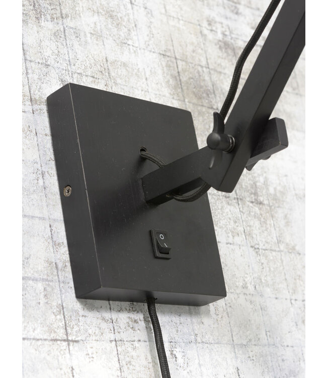 Good&Mojo wandlamp Bali Small naturel of zwart met korte arm