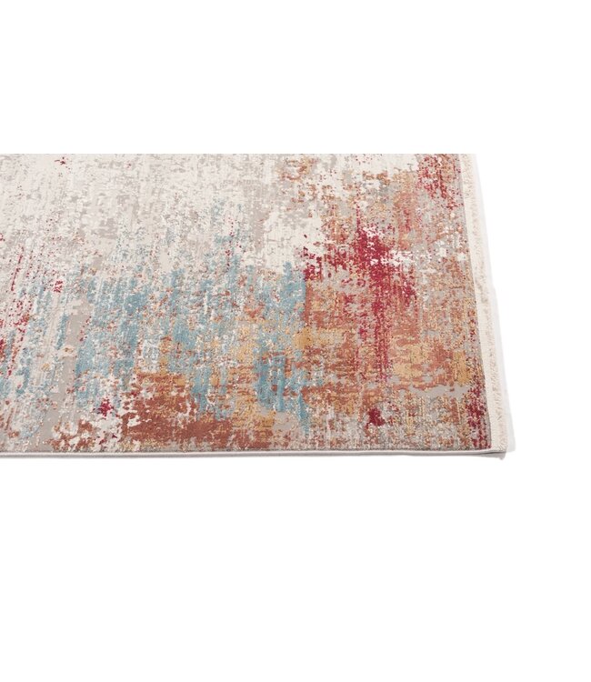 Karpi vloerkleed Olimpos 45 blauw-rood-beige-wit in Recht & Rond