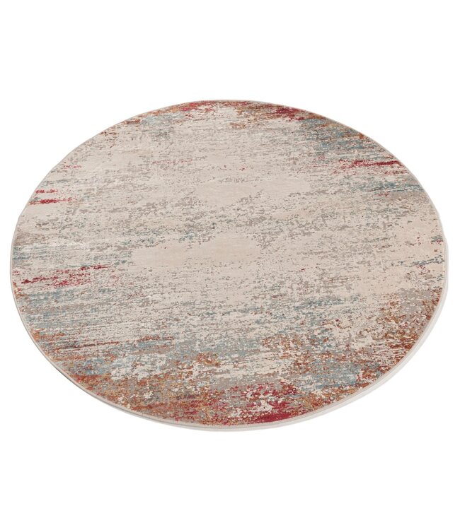 Karpi vloerkleed Olimpos 45 blauw-rood-beige-wit in Recht & Rond