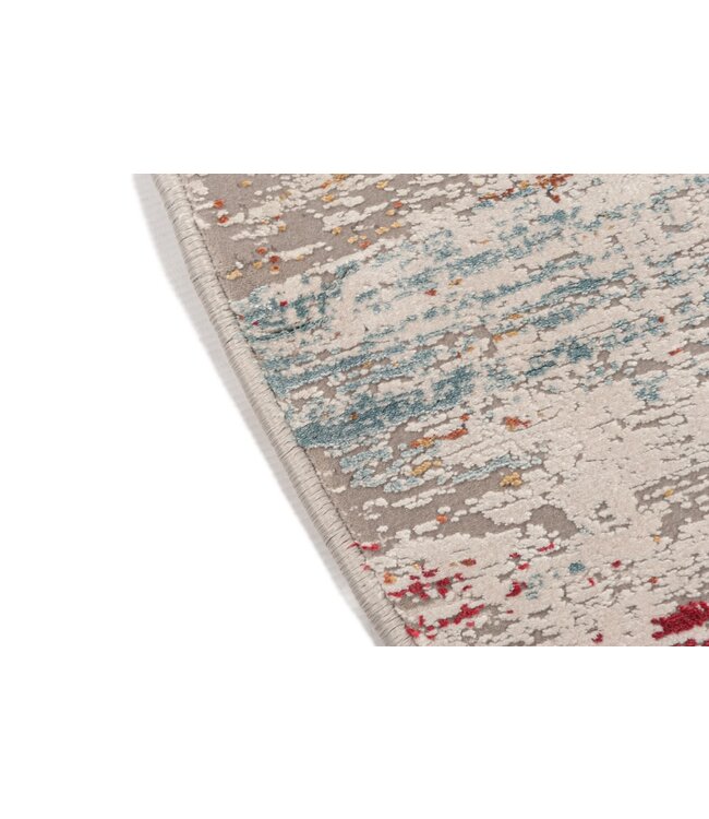 Karpi vloerkleed Olimpos 45 blauw-rood-beige-wit in Recht & Rond