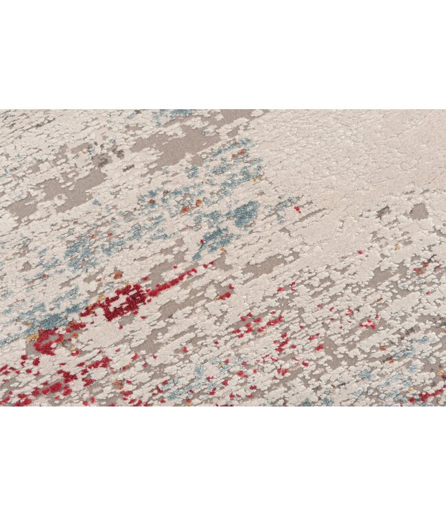 Karpi vloerkleed Olimpos 45 blauw-rood-beige-wit in Recht & Rond