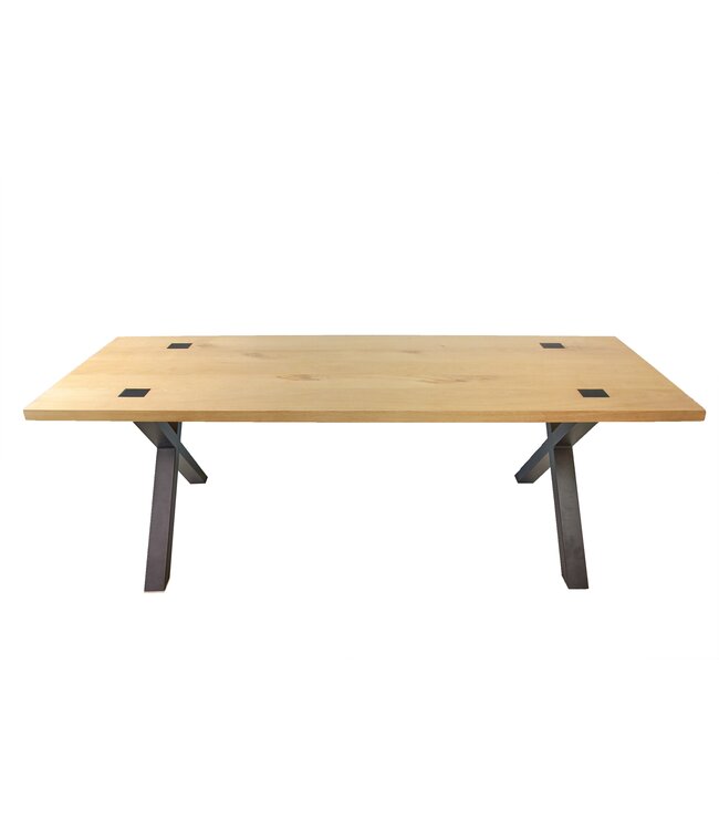 Upcycle Eiken Eettafel Kruispoot onderstel 200x90