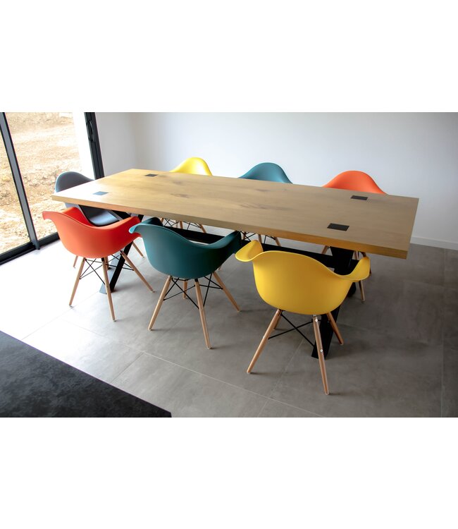 Upcycle Eiken Eettafel Kruispoot onderstel 200x90