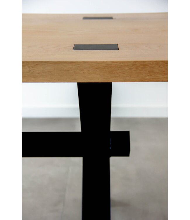 Upcycle Eiken Eettafel Kruispoot onderstel 200x90