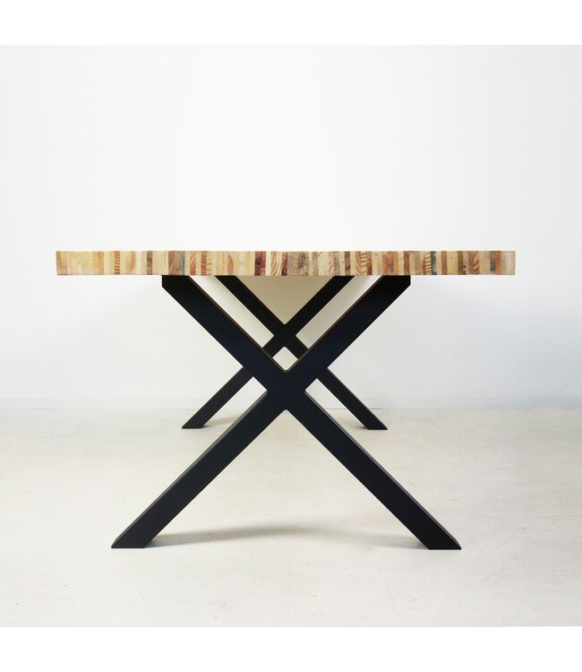 Upcycle Geperst Pallet Eettafel Kruispoot Onderstel 180x90