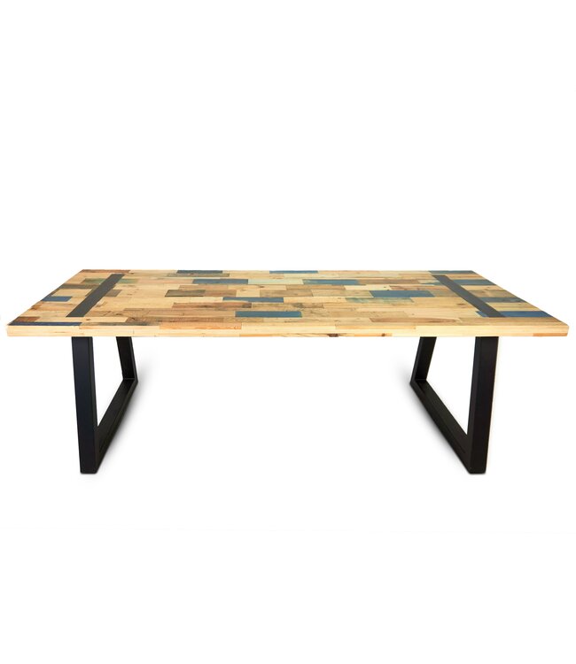 Upcycle Pallethout Eettafel ABLE met Trapezium Onderstel