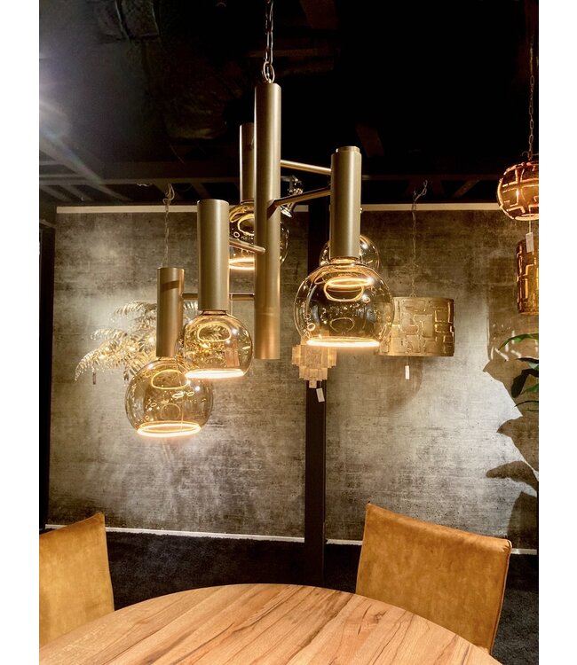 Leclercq & Bouwman hanglamp Escale 5-lichts brons