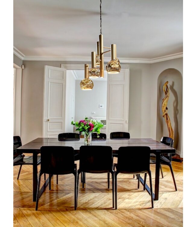 Leclercq & Bouwman hanglamp Escale 5-lichts brons