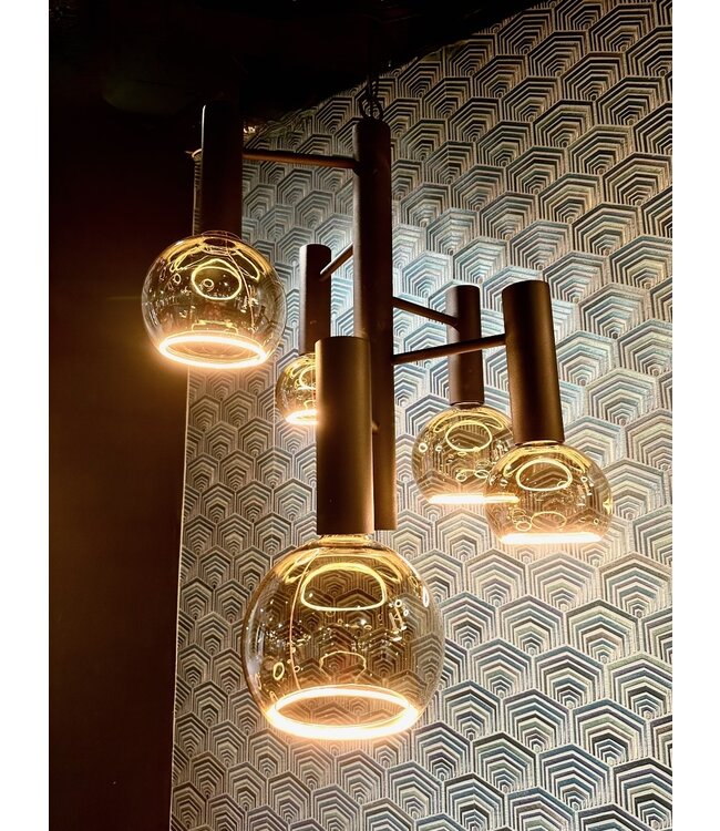 Leclercq & Bouwman hanglamp Escale 5-lichts zwart