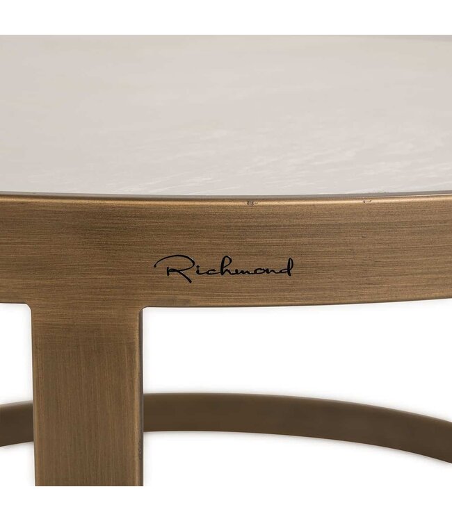 Richmond Interiors salontafel Whitebone brass set van 2 (Verona Grey)