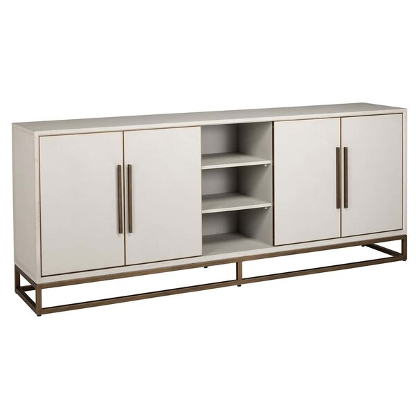 Richmond Interiors Richmond Interiors Dressoir Whitebone brass 4-deuren (Verona Grey)