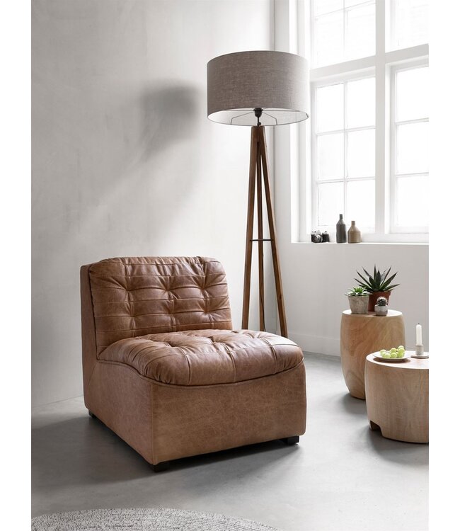 Must Living fauteuil Liberty in Buffalo leer cognac