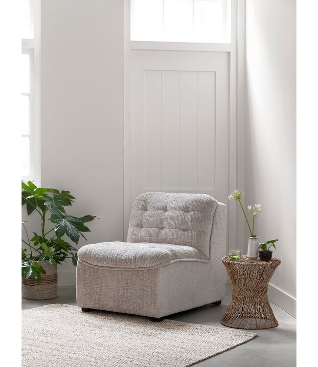 Must Living fauteuil Liberty in stof Glamour naturel wit