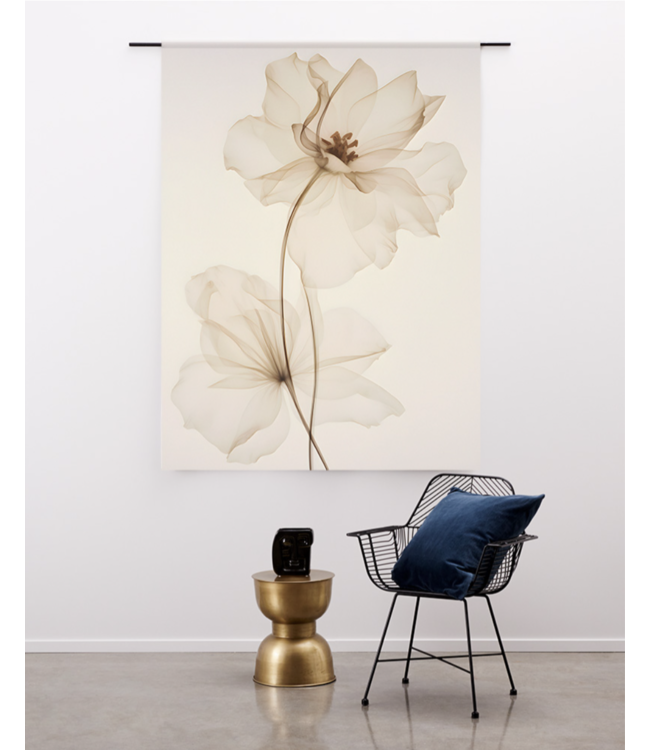 Urban Cotton wandkleed White Flowers