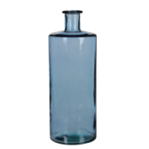 Guan Fles Vaas maat M - H40 x Ø15 cm - Gerecycled Glas - Blauw