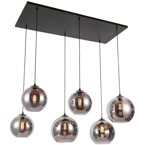 Luxury Living Hanglamp Smoke Glas 6-Licht