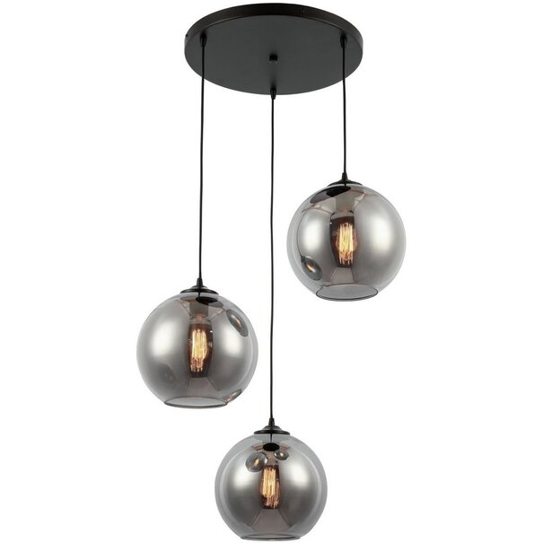 Luxury Living Hanglamp Smoke Glas 3-Licht