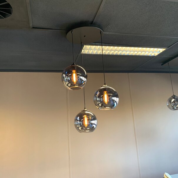 Luxury Living Hanglamp Smoke Glas 3-Licht