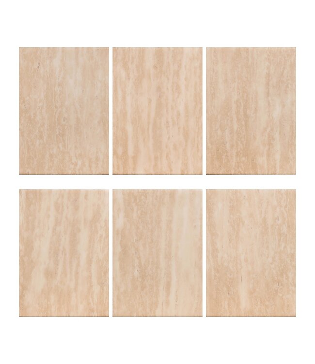 Richmond Interiors Salontafel Fictus Travertine faux, set van 2