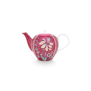 Tea Pot Large Flower Festival Dark Pink 1.6ltr