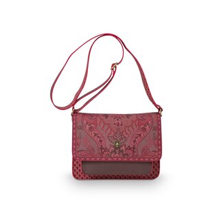 Cross Body Flap Kyoto Festival Dark Pink 25x7x20cm