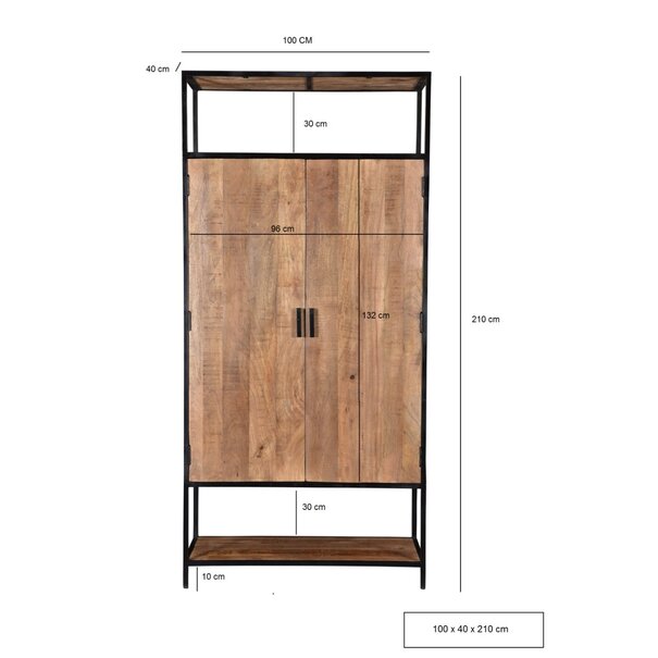 Livingfurn Sturdy 2 Doors 100cm