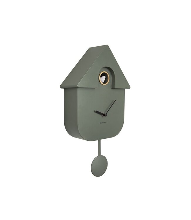 Karlsson wandklok Modern Cuckoo Jungle Green