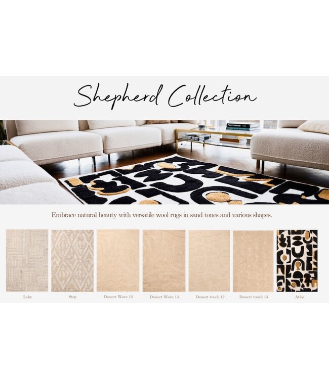 Wollen vloerkleed Desert Touch Sand in 3 maten  - Copy