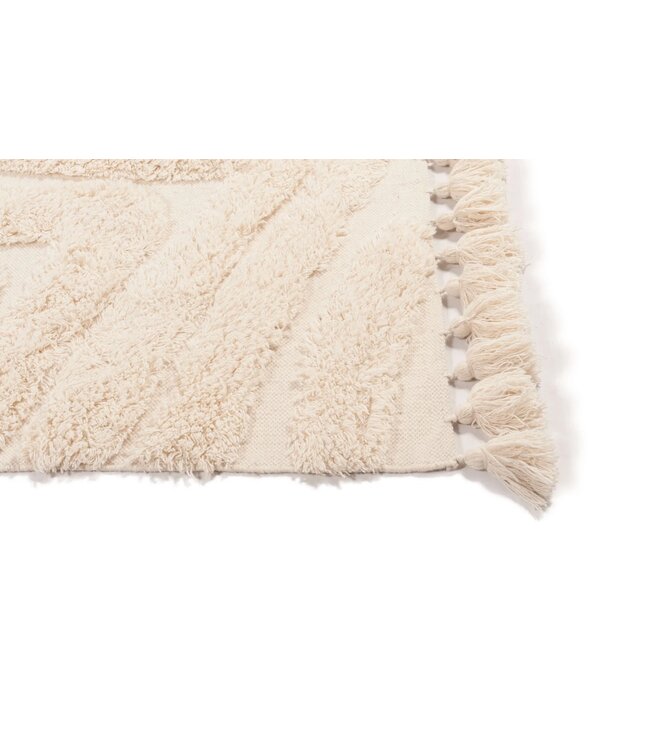 Wollen vloerkleed Desert Wave Off White in 3 maten