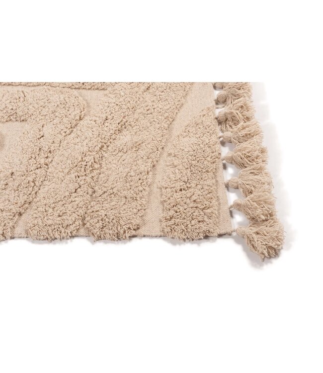 Wollen vloerkleed Desert Wave Sand in 3 maten