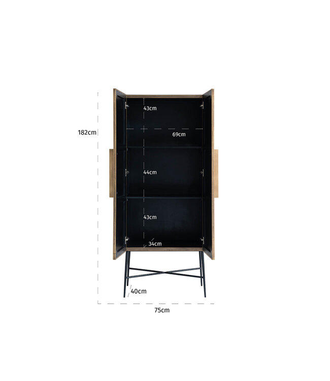 Richmond Wandkast Ironville 2-deuren (Gold)