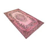 Roze vintage vloerkleed - 290x170 cm - HANDGEMAAKT