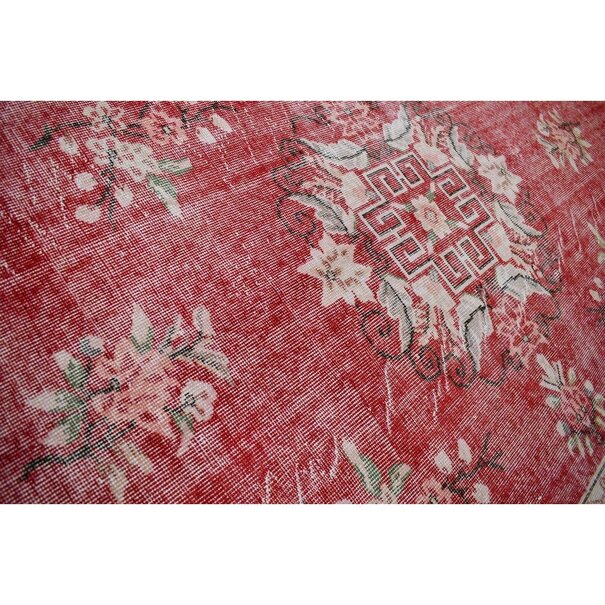 Yelvaer Rood vintage vloerkleed - 293x176 cm - HANDGEMAAKT