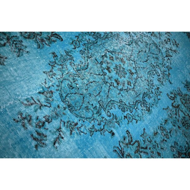 Yelvaer Turquoise vintage vloerkleed - 243x162 cm - HANDGEMAAKT