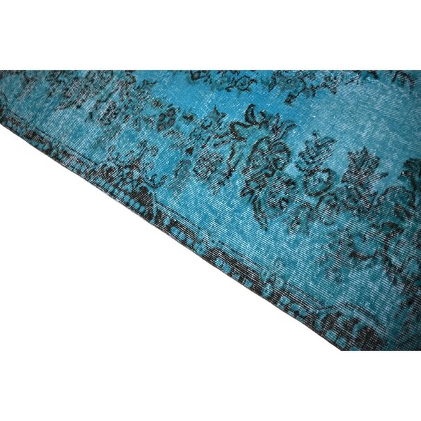 Yelvaer Turquoise vintage vloerkleed - 243x162 cm - HANDGEMAAKT